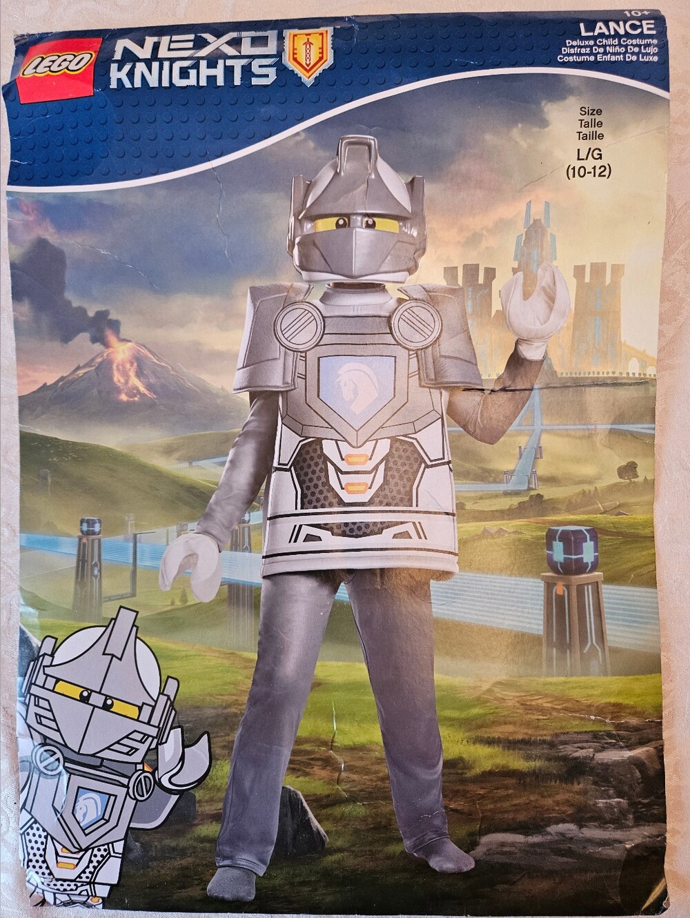 Lego Nexo Knights Lance Silver Knight Costume, Size Large 10-12, NWT
